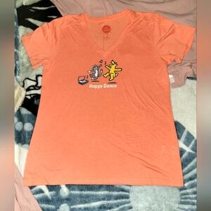 Life is good happy dance tee, women's size medium.